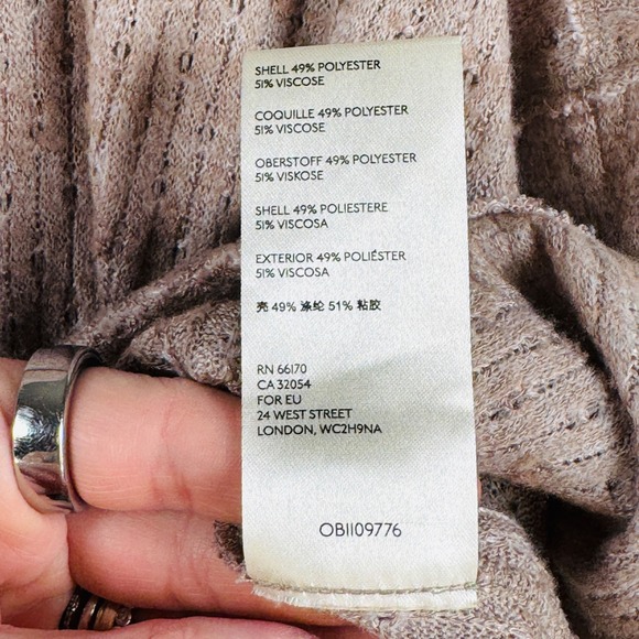 Maeve Anthropologie Cowl Neck‎ Ruffle Hem Pullover Sweater Top Small Waffle Knit - Picture 6 of 8